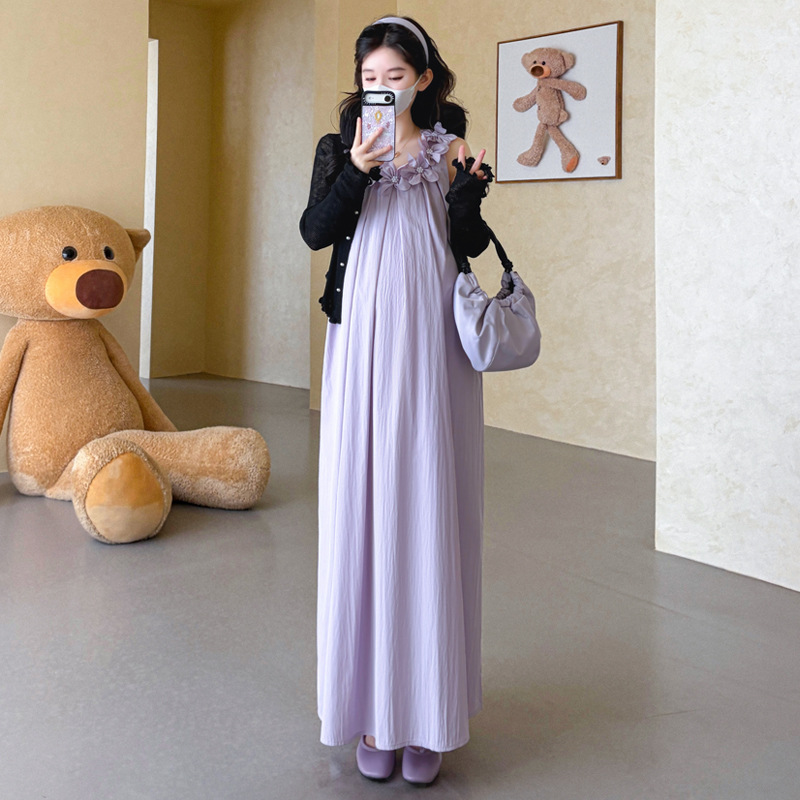 임산부 여름복 2026 플라워 장식 민소매 원피스 &  - Maternity Wear 리뷰 및 가격