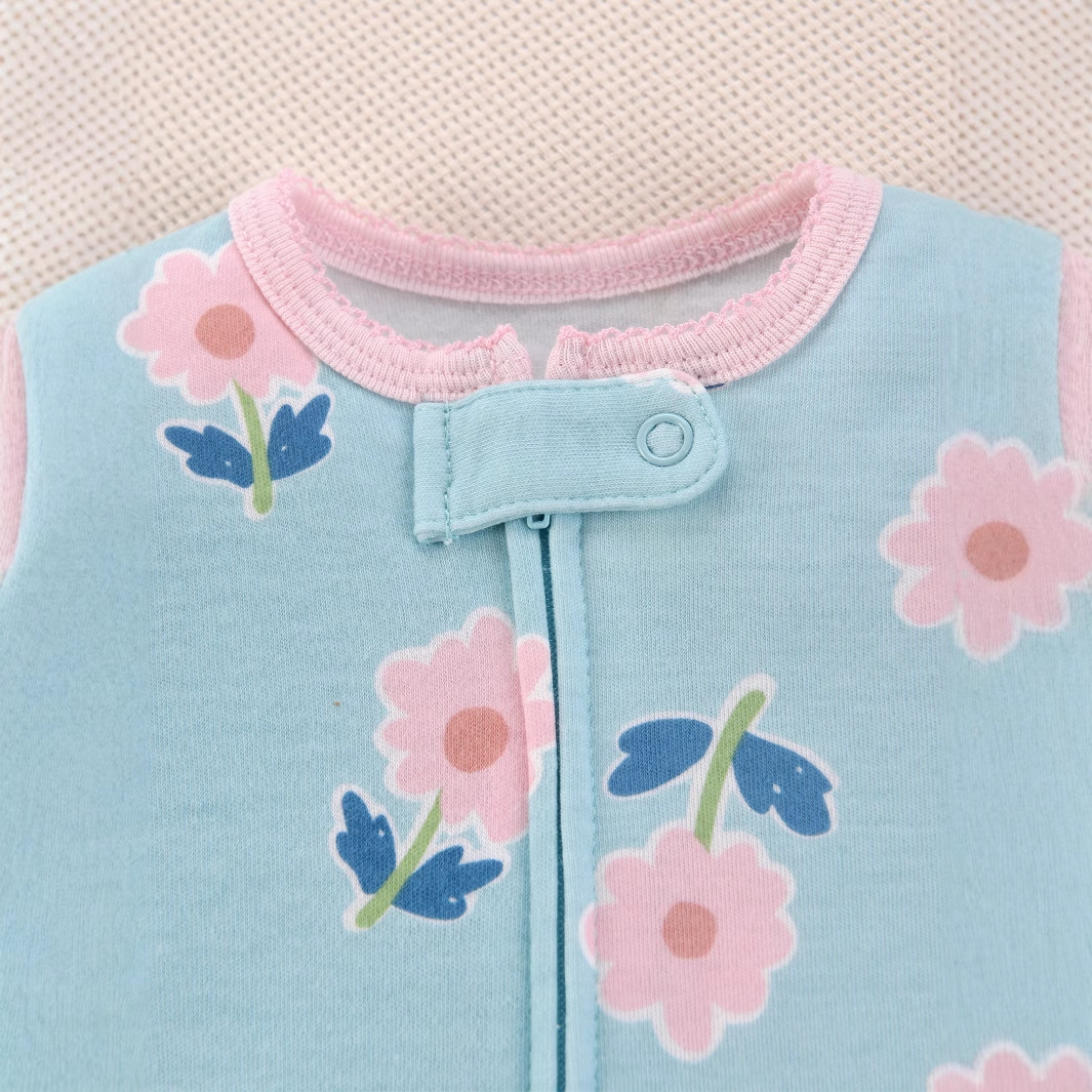 신생아 순면 롬퍼 파자마 만화 프린트 원지 긴팔 지퍼  - Cotton Baby Onesies Zipper 리뷰 및 가격