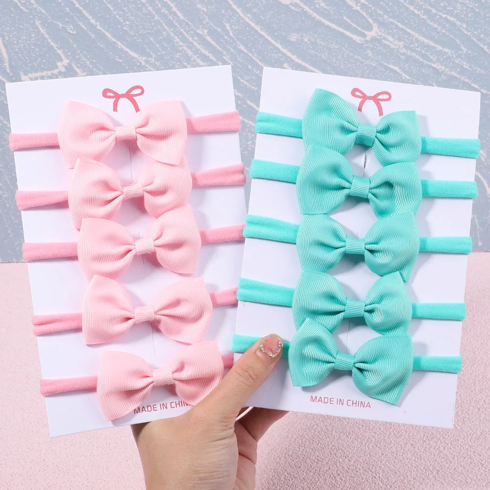 5 개/대 여자 솔리드 컬러 Bowknot 머리띠 아기 - Baby Gear 리뷰 및 가격