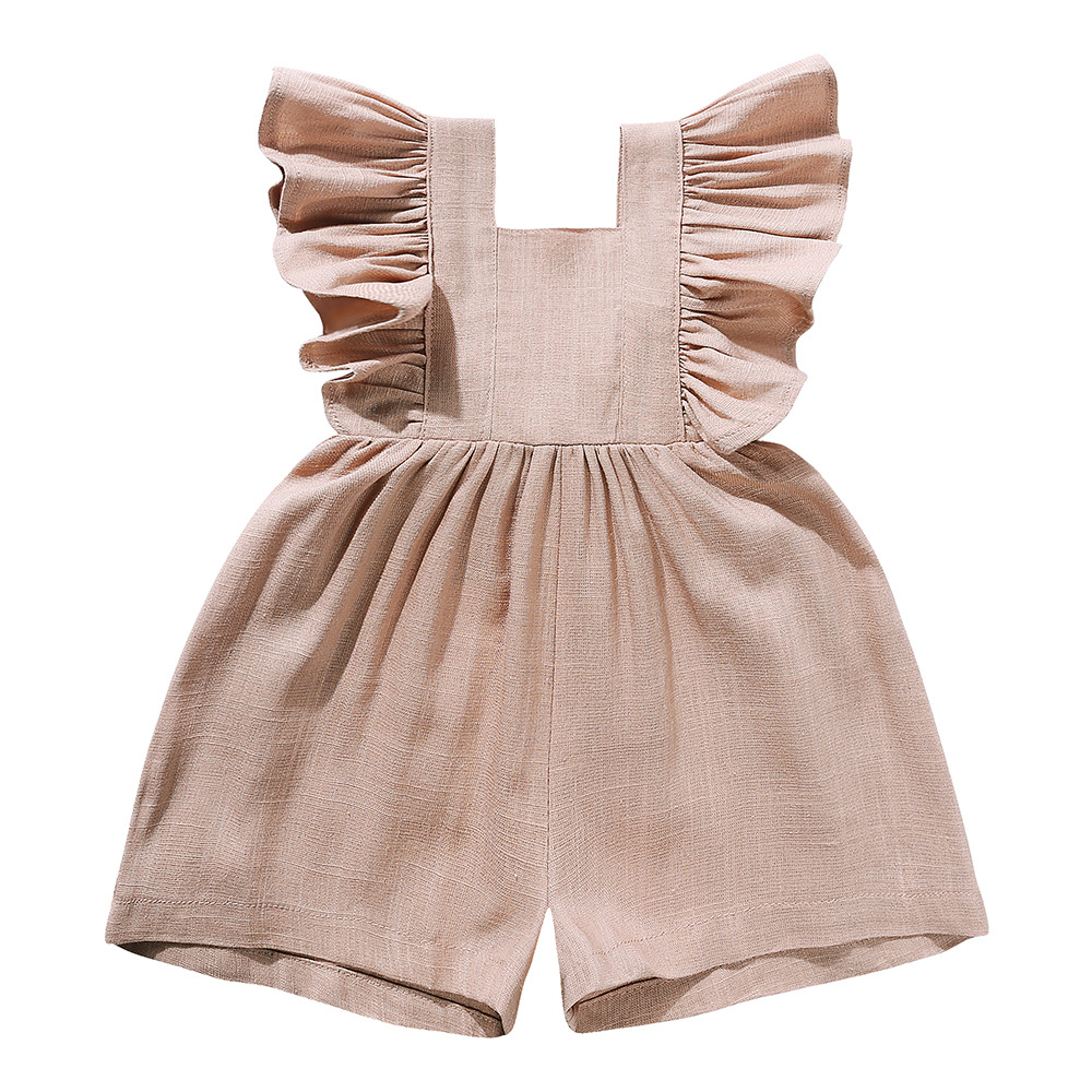 여름 아기옷 유니섹스 여아 롬퍼 린넨 캐주얼 여아 오버 - Baby Summer Linen Sleeveless Jumpsuit 리뷰 및 가격