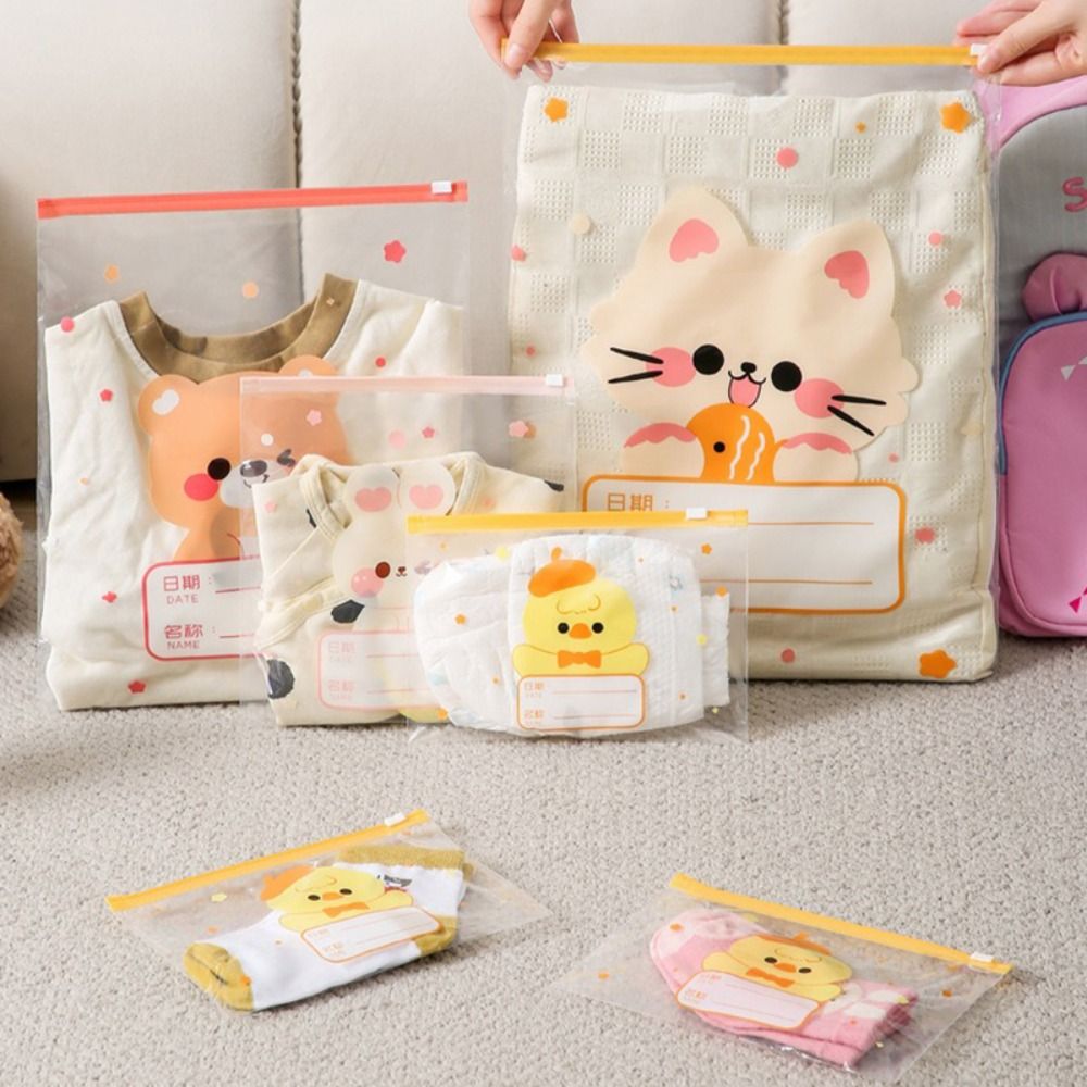 새로운 10PCS 만화 멀티 사이즈 보관 가방 휴대용  - Baby Clothes 리뷰 및 가격