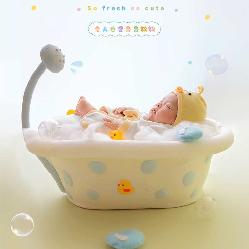 거품 목욕 욕조 테마 신생아 사진 소품 노란색 헤어밴드 - Infant Photography Props Outfit 리뷰 및 가격