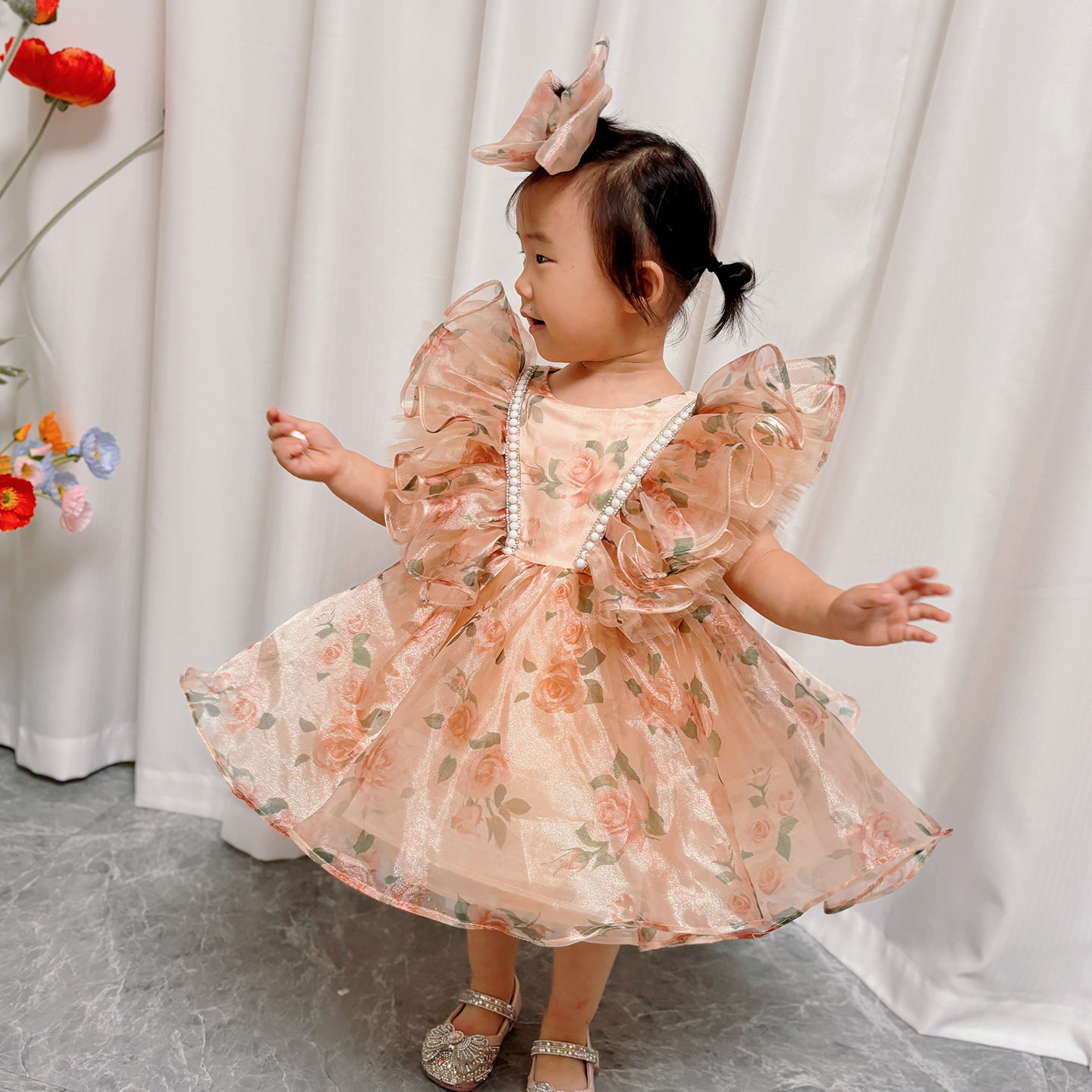 드림리 보브 J225 아름다운 샴페인 소녀 드레스 튤, - Toddler Girl Tulle Party Dress 리뷰 및 가격