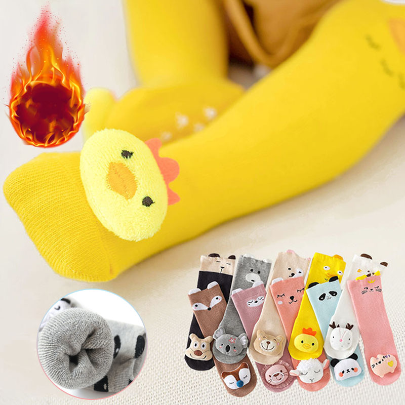 겨울용 두꺼운 면 아동용 긴 양말 3D 만화 플러시 무 - Unisex Baby Socks Non Slip 리뷰 및 가격